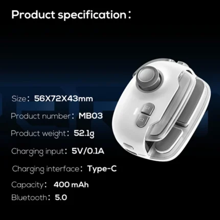نمایش ابعاد، وزن، ظرفیت باتری، درگاه Type-C و Bluetooth 5.0 دسته بازی بلوتوثی ممو مدل Memo MB03