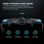 نمایش حالت‌های مختلف شلیک Turbo در دسته بازی لیزری پابجی PUBG گیمسر Gamesir F4 Falcon