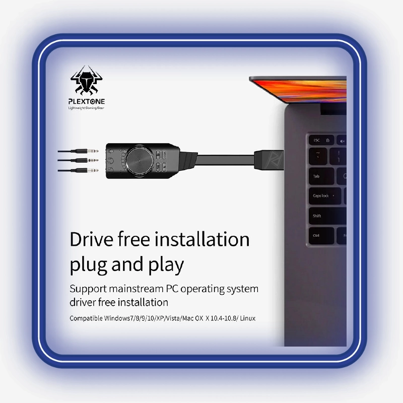 نصب Plug & Play کارت صدای گیمینگ Plextone GS3 II بدون نیاز به درایور