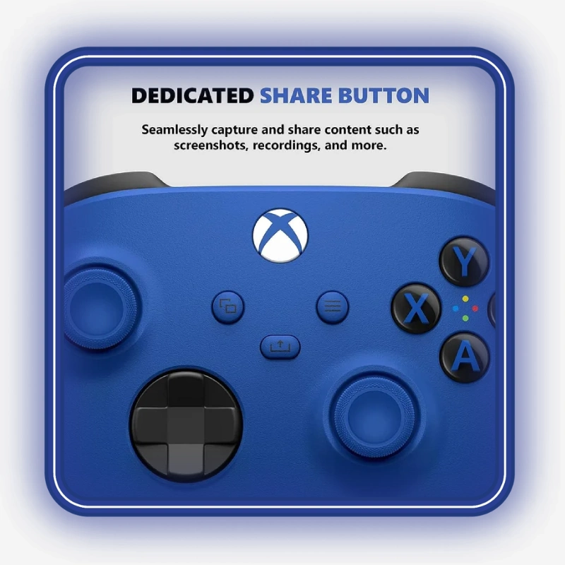 قابلیت Share در دسته Xbox Wireless Controller Shock Blue