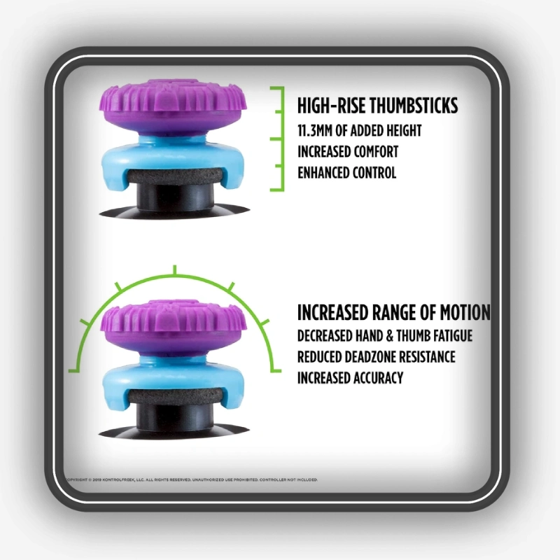 مقایسه ارتفاع High-Rise و Mid-Rise روکش KontrolFreek Battle Royale