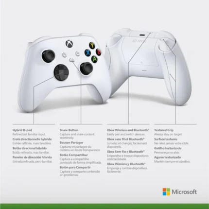 ویژگی‌های دسته Xbox Wireless Controller مدل Robot White