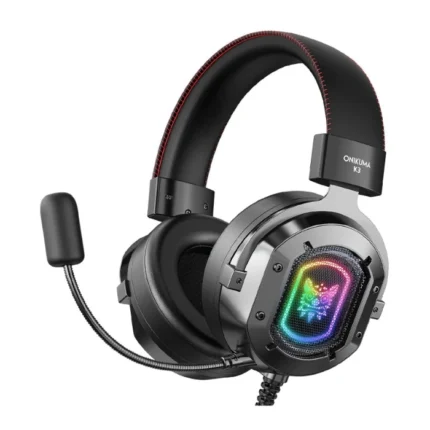 نمای هدست گیمینگ اونیکوما مدل K3 با نورپردازی RGB