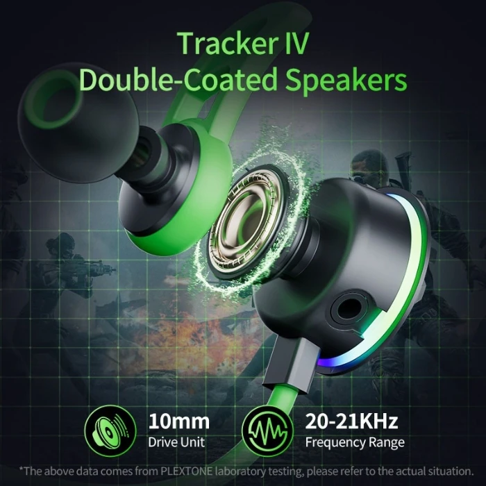 درایور 10 میلی‌متری Tracker IV و بلندگوهای Double-Coated در هندزفری گیمینگ پلکستون RX3 Plus RGB
