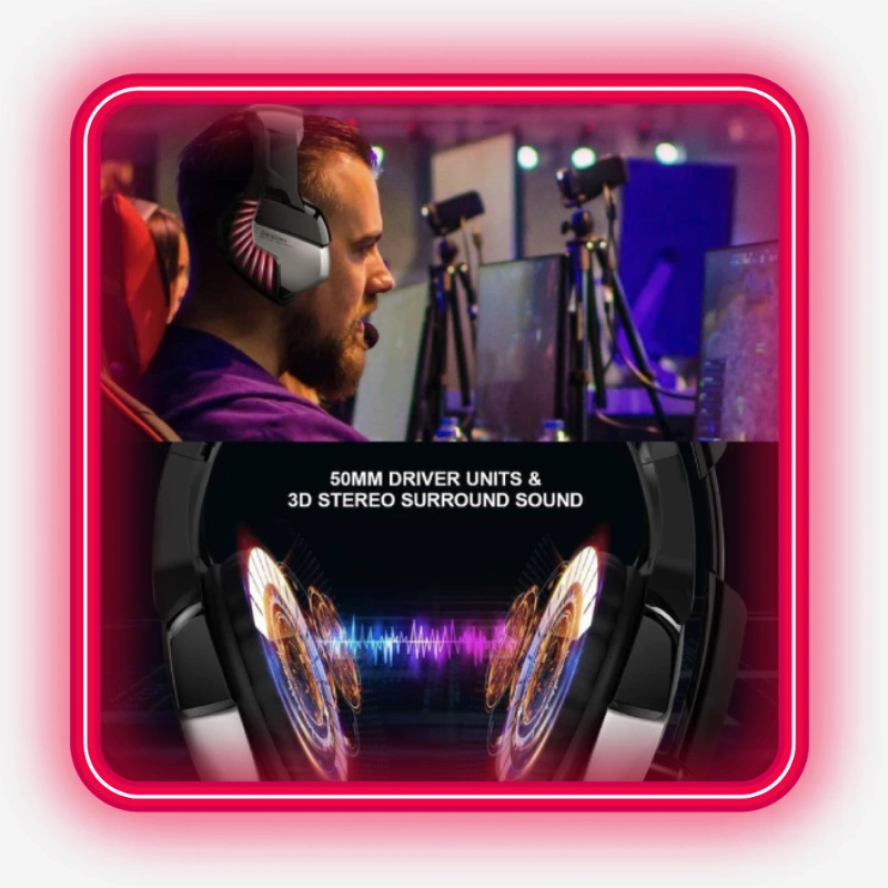 درایور 50 میلی‌متری و صدای استریو هدست گیمینگ اونیکوما مدل K5 Pro