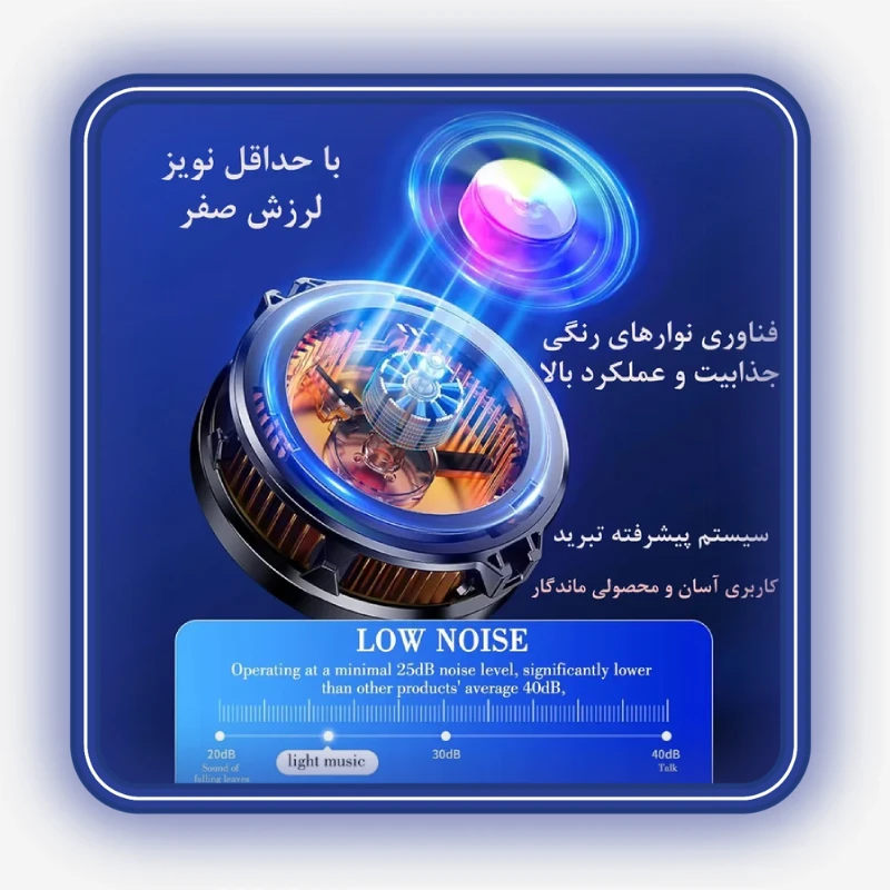 نمایش عملکرد سرمایش نیمههادی فن خنک کننده موبایل مدل FS03