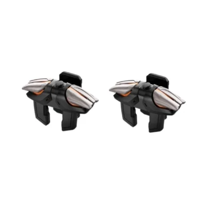 نمایش دو تریگر دسته بازی موبایل پابجی و کالاف دیوتی 6 انگشتی لیزری JS61