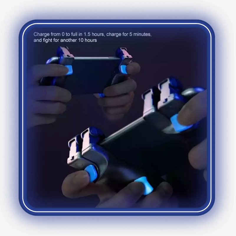 نمایش استفاده همزمان از دسته بازی Flydigi Shadow Stinger Double در دو طرف گوشی
