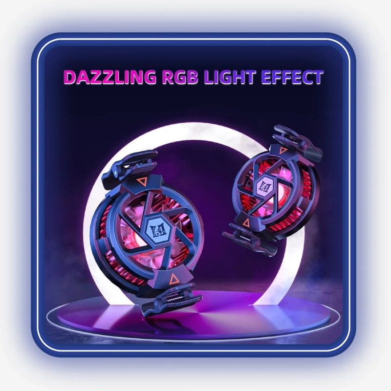 نمایش جلوه نورپردازی RGB و طراحی گیمینگ فن رادیاتوری موبایل مدل N5