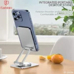 نمایش استفاده از پایه نگهدارنده موبایل و تبلت ارلدام مدل Earldom ET-EH226 روی میز