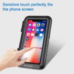 نمایش قابلیت لمس صفحه در پایه نگهدارنده موبایل ضدآب ارلدام مدل ET-EH139