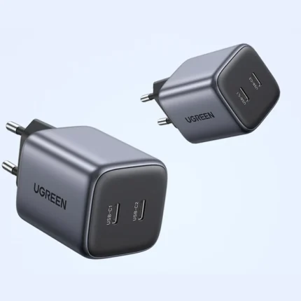 نمایش دو خروجی USB-C شارژر UGREEN CD294