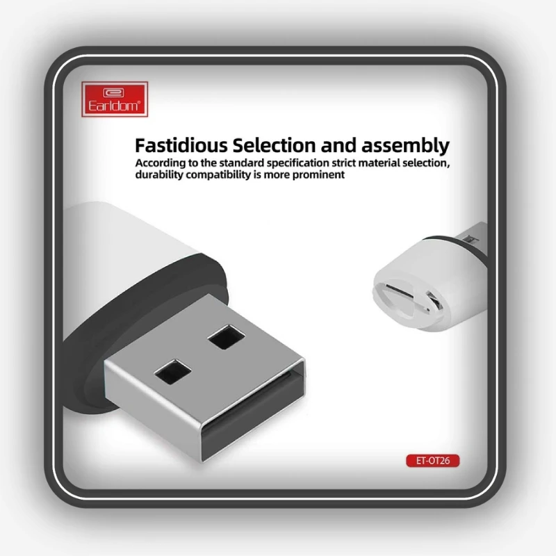 نمایش کانکتور USB و ساختار اتصال رم ریدر Earldom مدل ET-OT26