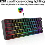 نمایش نورپردازی RGB کیبورد گیمینگ HXSJ مدل V700