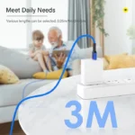 نمایش کابل شارژ لایتنینگ پدارول مدل P1 با تأکید بر طول 3 متری آن