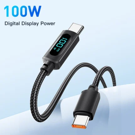 نمایشگر دیجیتال کابل تایپ سی به تایپ سی پیوا مدل Piva FC01 و قابلیت نمایش توان شارژ تا 100 وات