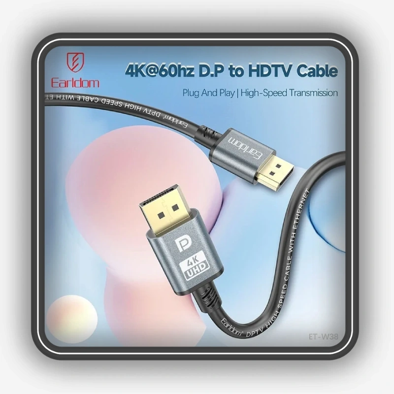 نمایش قابلیت انتقال تصویر 4K کابل Display 4K ارلدام ET-W38