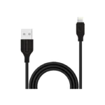 نمایش ساختار و طول کابل مشکی تبدیل USB به Lightning کلومان مدل KD-24