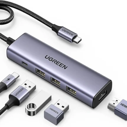 نمای پورت‌ها و بدنه هاب 5 پورت USB-C یوگرین مدل CM511 کد 15597