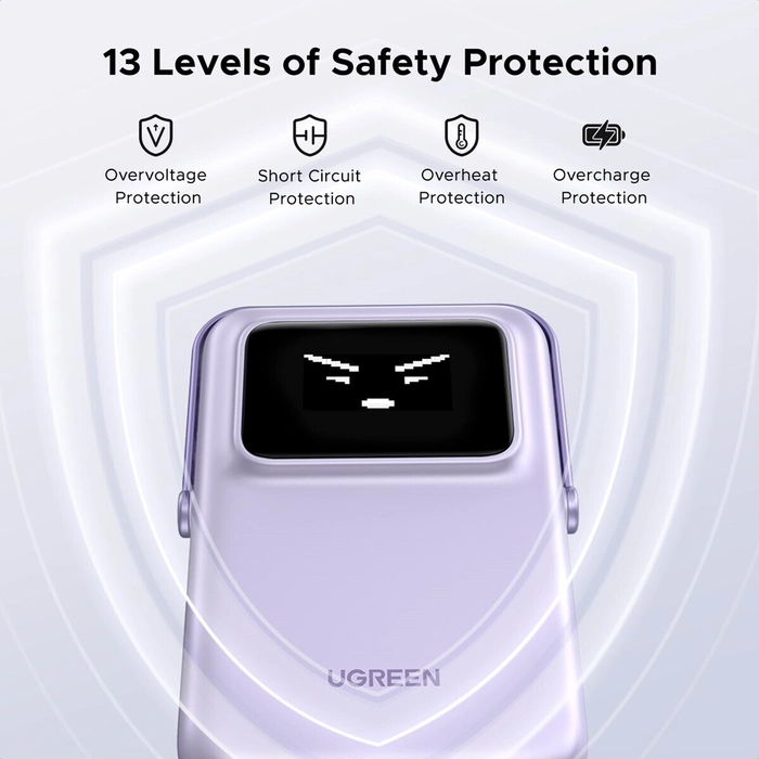نمایش سیستم‌های حفاظتی پاوربانک UGREEN PB571