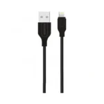 نمایش دو سر کابل و کانکتورهای USB-A و Lightning کابل تبدیل USB به Lightning کلومان مدل KD-24
