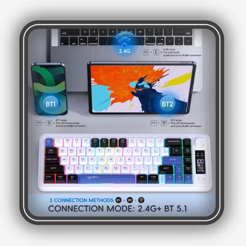 نمایش قابلیتها و طراحی کیبورد HXSJ L68
