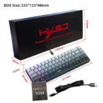 نمایش ابعاد کیبورد گیمینگ HXSJ V200