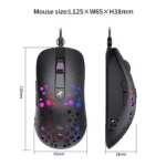 نمایش ابعاد ماوس گیمینگ HXSJ A904