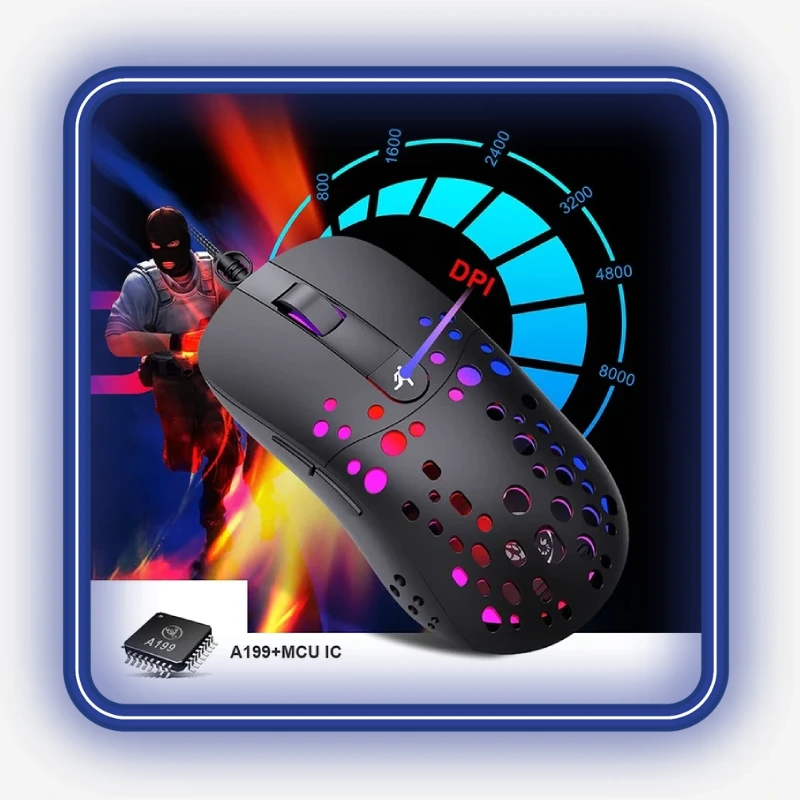 نمایش ظاهر گیمینگ ماوس HXSJ A904