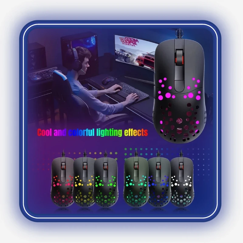 نمایش نورپردازی RGB ماوس HXSJ A904