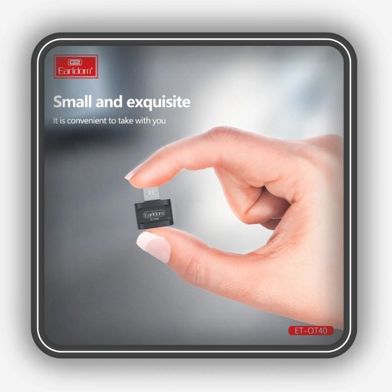 نمایش ابعاد کوچک مبدل USB OTG به Type-C ارلدام مدل ET-OT41