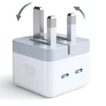 دوشاخه تاشوی شارژر 50 وات اپل مدل Dual Port USB-C