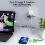 شارژ هم‌زمان دو دستگاه با شارژر 50 وات اپل مدل Dual Port USB-C