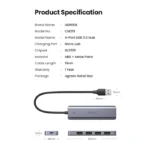 نمایش مشخصات هاب 4 پورت USB 3.0 یوگرین مدل CM219 کد 50985