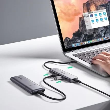 نمایش استفاده از هاب 4 پورت USB 3.0 یوگرین مدل CM219 کد 50985