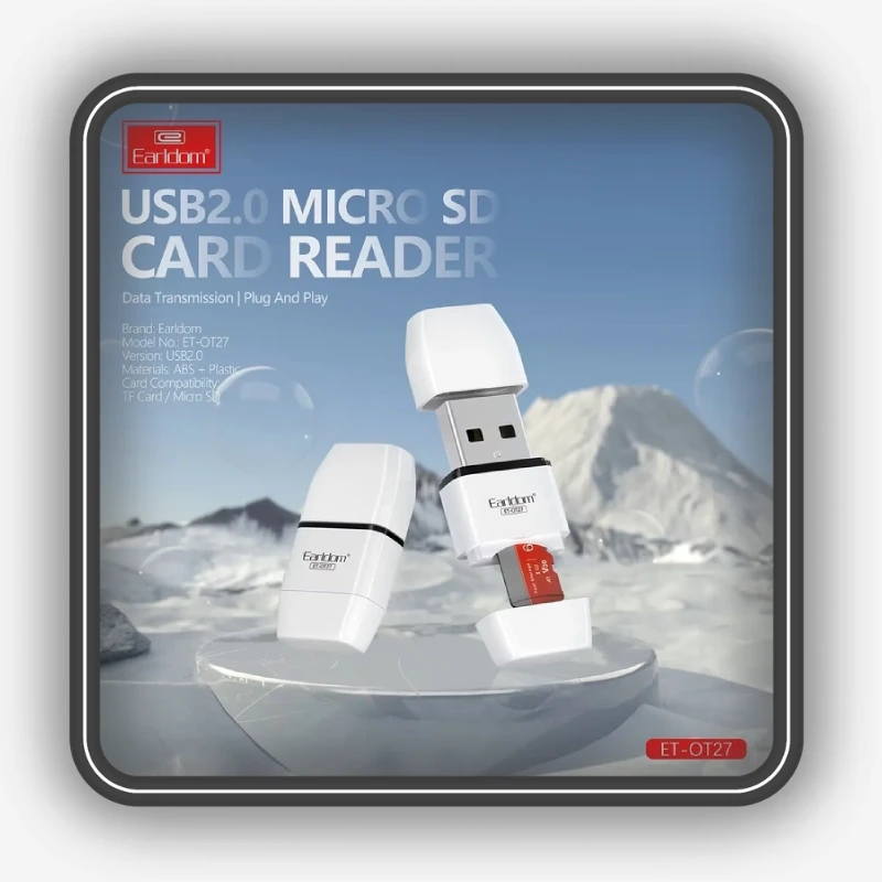 نمایش قابلیت استفاده از کارت MicroSD با رم ریدر Earldom مدل ET-OT27
