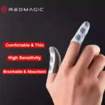 نمایش استفاده از آستین کنترل کننده انگشت RedMagic Fingertip Silvercloth روی انگشت
