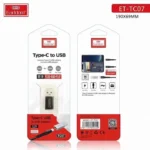 نمای بسته‌بندی مبدل Type-C به USB ارلدام مدل ET-TC07