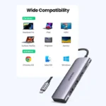 نمایش سازگاری هاب 6 پورت USB-C یوگرین مدل CM195 کد 70411 با دستگاه‌های مختلف
