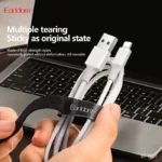 نمایش استفاده از نظم دهنده چسبی کابل ارلدام مدل ET-VE01 طول ۳ متر برای دسته‌بندی کابل‌ها