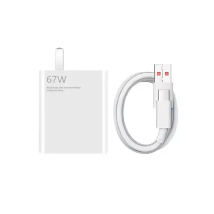 نمای شارژر دیواری شیائومی 67 وات به همراه کابل تبدیل USB-C