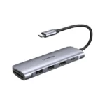 نمای پورت‌های هاب 6 پورت USB-C یوگرین مدل CM195 کد 70411