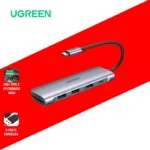 نمایش بسته‌بندی و طراحی هاب 6 پورت USB-C یوگرین مدل CM195 کد 70411