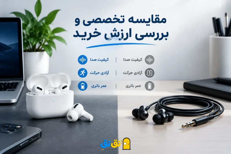 مقایسه کیفیت صدا، آزادی حرکت و عمر باتری در انواع هندزفری بیسیم و با سیم